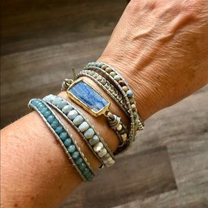 Sodalite boho wrap bracelet